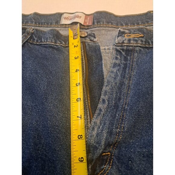 Wrangler Denim Jeans Mens Navy Blue 42 x 30 Cotton Button Zip 5 Pockets Mid Rise - Picture 5 of 7